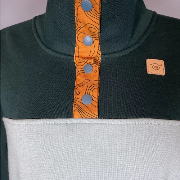 Moosejaw Women's Long Weekend 1/4 Snap Pullover Sweatshirt Green Size XL - Picture 3 of 9